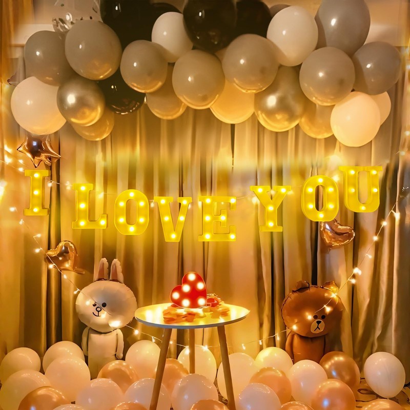 IFNCPF I Love You Light Up Letters Proposing Decorations Set