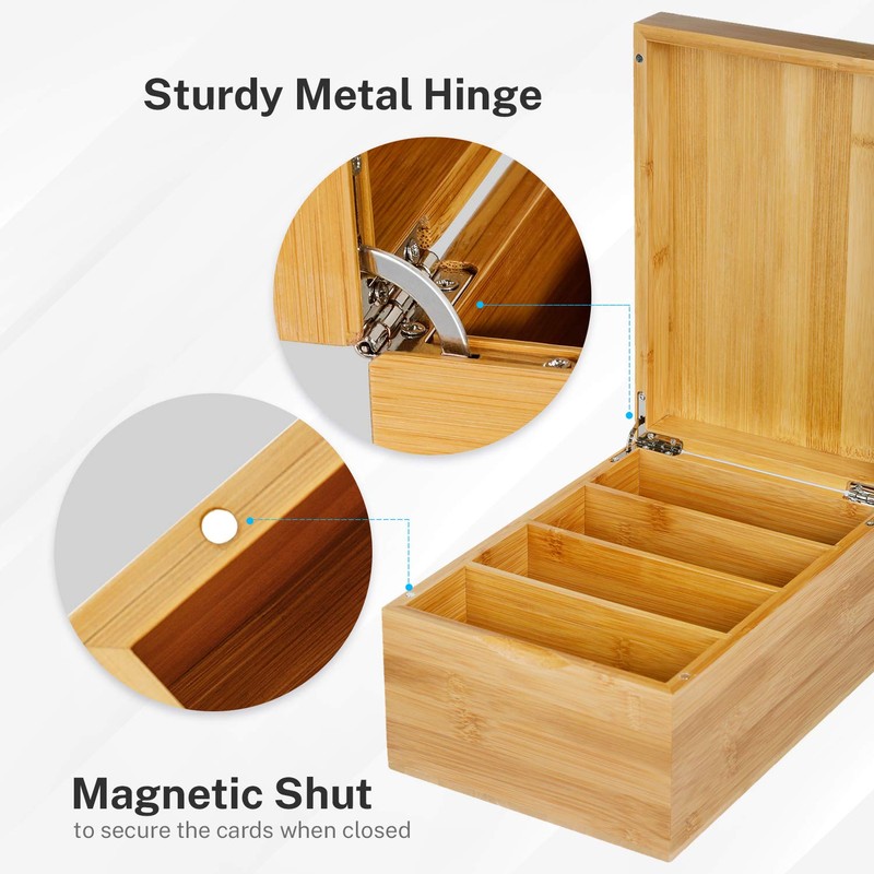 MaxGear Index Card Holder, 4 x 6Inch Wooden Business Card