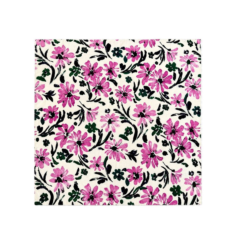 Collet Vintage Flower Bandana Hair Scarf Handkerchief [Pink] with UV