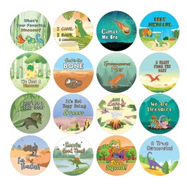 Creanoso Awesome Dinosaurs Stickers (5 Sets X 16 Designs) – Individual Small Size 1.5 Inches in Diameter, Unique Designs DIY Decoration Art Decal for Children, Adults Men Women
