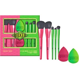 Wicked Makeup Brush & Sponge Set – 2 Face Brushes, 3 Eye Brushes, 2 Beauty Sponges – Limited Edition Fabulously Wicked Collection