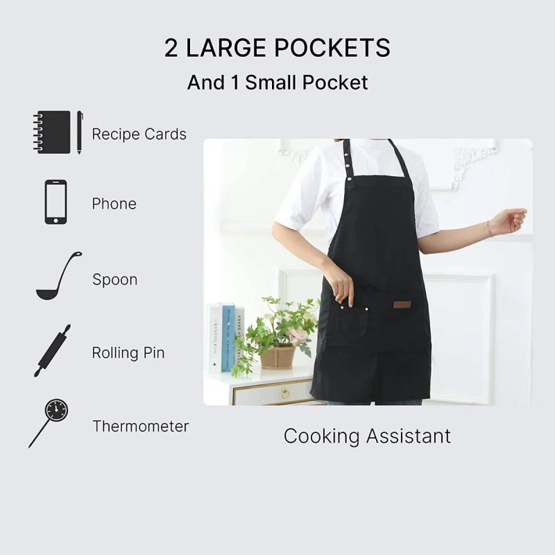 Mandil Delantal Cocina Chef Delantal Multiusos Ajustable