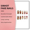 SINHOT Square Press on Nails - Long Fake Nails, Glossy