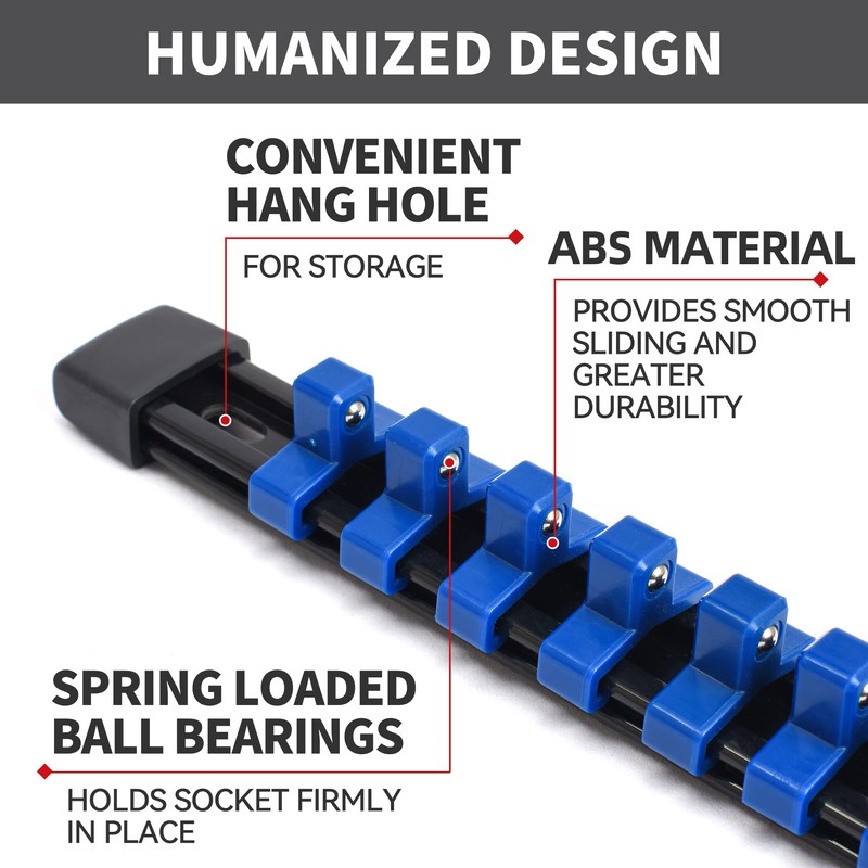 Reniteco Socket Organizer Drive ABS Tools-Socket Holder, Premium Quality 9