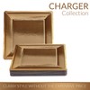 DISPOSABLE SQUARE CHARGER PLATES - 20 pc (Metallic/Gold)