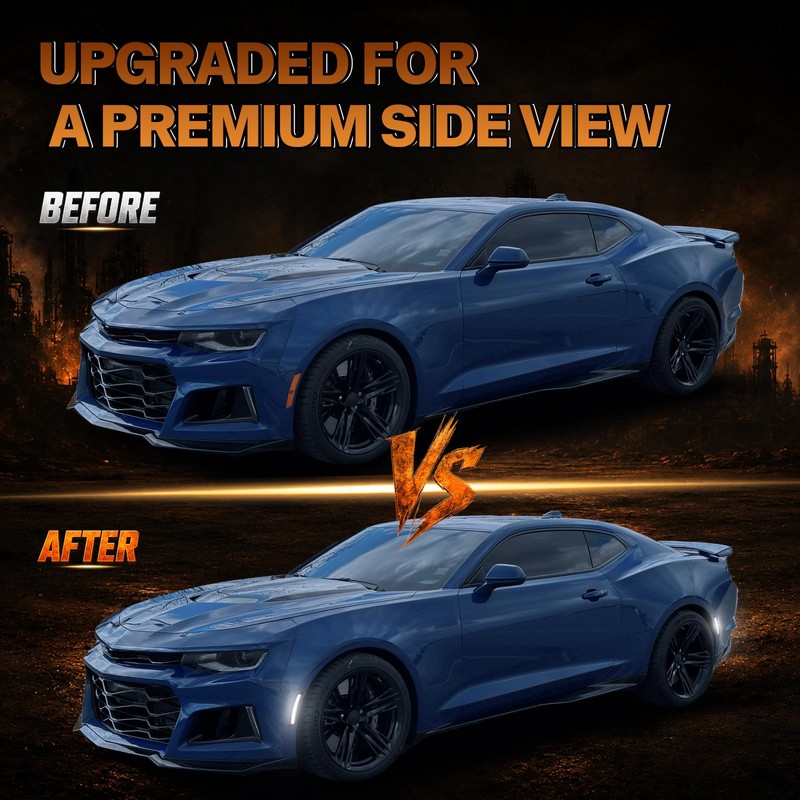 Dynamic Scan LED White Side Marker Lights for Chevy Camaro