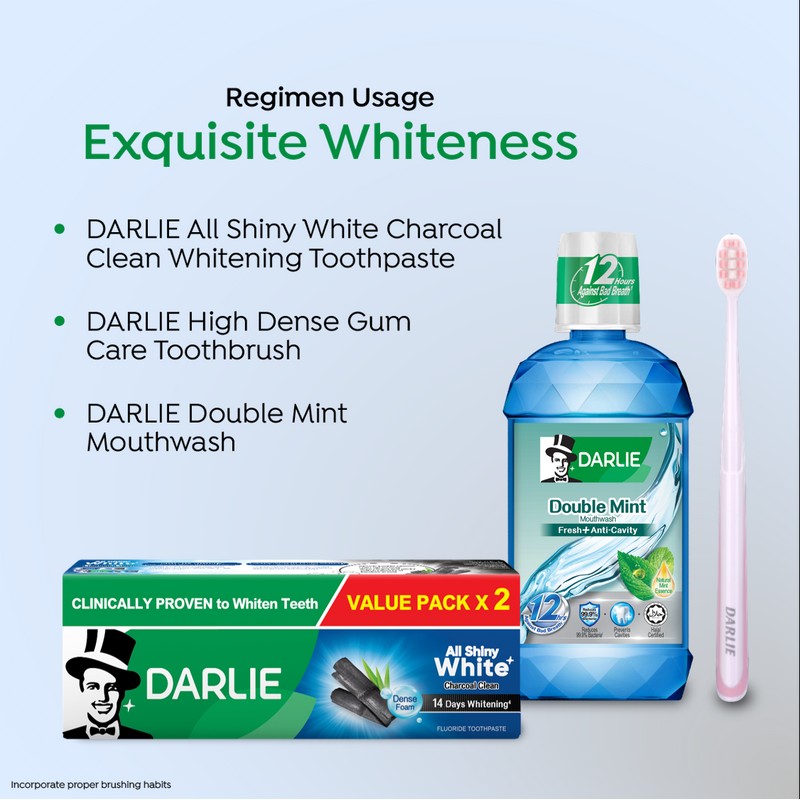 Darlie [FREE Extra 80g] DARLIE All Shiny White Charcoal Clean