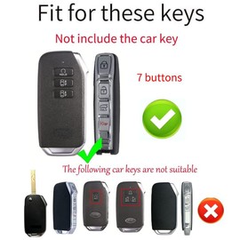 ontto Car Key Case Cover Fits Kia Protective Key Case for KIA Seltos Sportage NQ5 Sorento MQ4 GT LINE K5 Carnival EV6 2020-2024 Key Case Car Accessories 7 Buttons B Black Blue