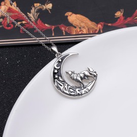 DAOSHANG 925 Sterling Silver Animal Necklaces Lion/Honeybee/MaMa Bear/Koalas Necklace Adjustable Chain Animal-Lover Pendant CZ/Moonstone Jewelry For Women Men, Sterling Silver, No Gemstone