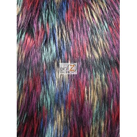 Fireworks Shaggy Faux Fur Long Pile Fabric - Multi #1 - by The Yard DIY Costume Clothing Accessories Scarf Coats Rugs