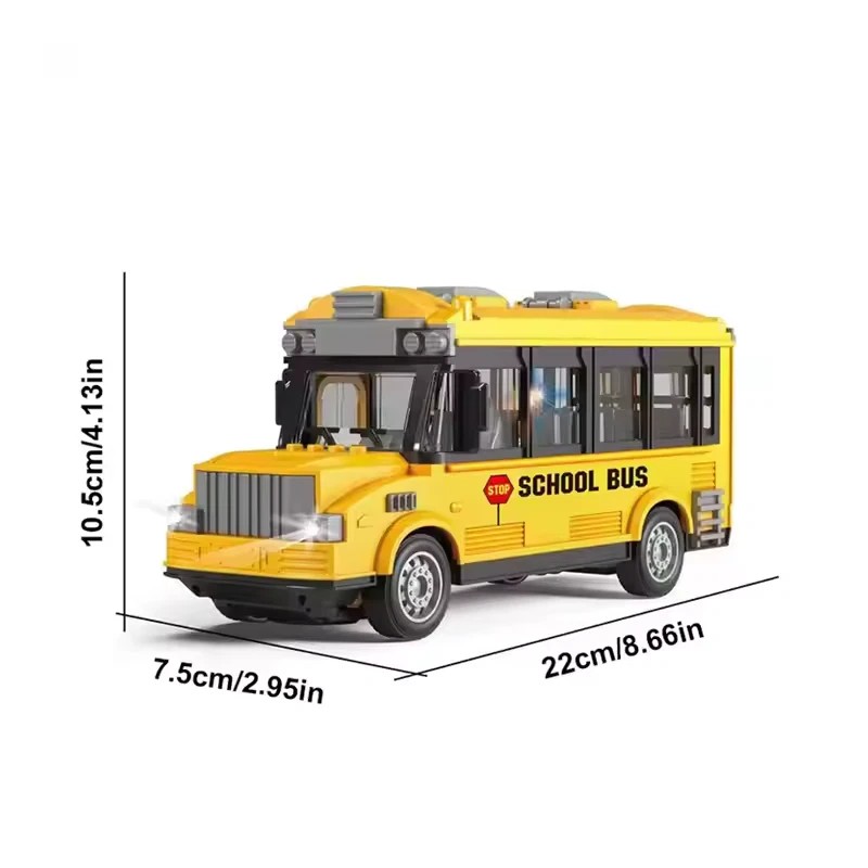 UNOMI Remote Control Modern School Bus Toy - 1:30 Scale