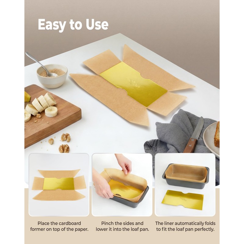 Bake Choice 100 Pcs Loaf Pan Liners for Baking Bread