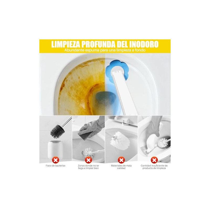 OUARTV Juego de Cepillo de Inodoro Desechable 36pcs, 36 Cabezales