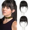 Leelebamo Clip in Bangs 100% Real Human Hair, Fake Bangs