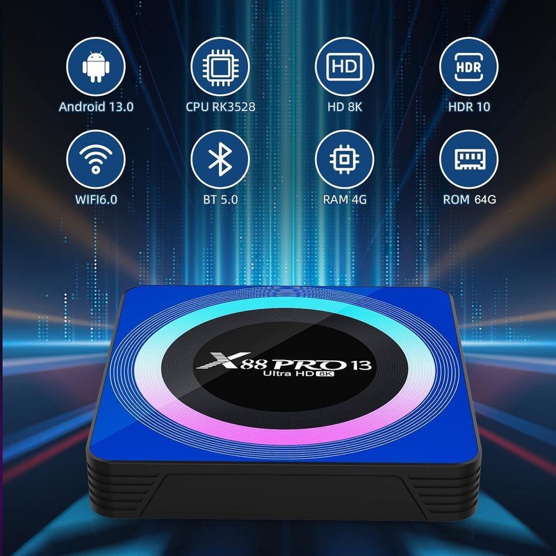 Android TV Box 13.0 Smart TV Box 4GB RAM 64GB