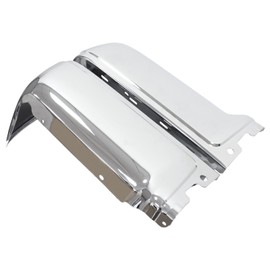 NewYall Chrome Steel Rear Left and Right Bumper End Caps without Park Assist Sensor Hole for Ford F-150 2009-2014