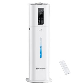 VAGKRI 12L Large Room Humidifier, 120H Long Lasting Cool Mist, 3 Mist Levels, Auto Humidity Adjustment, Top Fill Design with Essential Oil Tray for Bedroom, Home, Plants, Baby