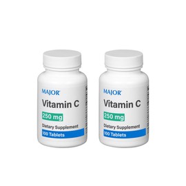 MAJOR Vitamin-C 250 mg Ascorbic Acid Tablets, 100 CT - Pack of 2