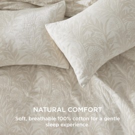 Bedsure Linen Duvet Cover King - Linen Cotton Blend Duvet Cover Set, Tropical Plants Linen Duvet, 3 Pieces, 1 Duvet Cover 104 x 90 Inches and 2 Pillowcases, Comforter Sold Separately