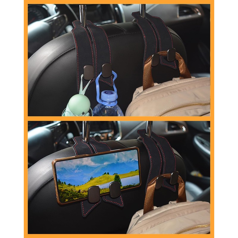 JICOJIN Multifunctional Car Hooks for Headrest, 4PCS Purse Hook for