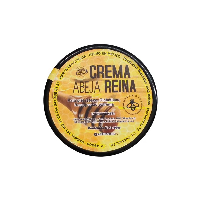 Queen Coffe Crema Para Cara Cera Abeja Reina 60 Gr