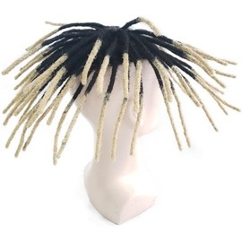 Hombres Tupé de rastas for hombres negros, base mono, prótesis masculina 23 cm, sistema trenzas afro cabello humano Postizo(7x9)