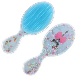 DOITOOL 2pcs Cute Detangling Hair Brush for Boys and Girls Portable Lightweight Hair Brush for Home Travel Without Hurting Scalp Transparent Cartoon Design