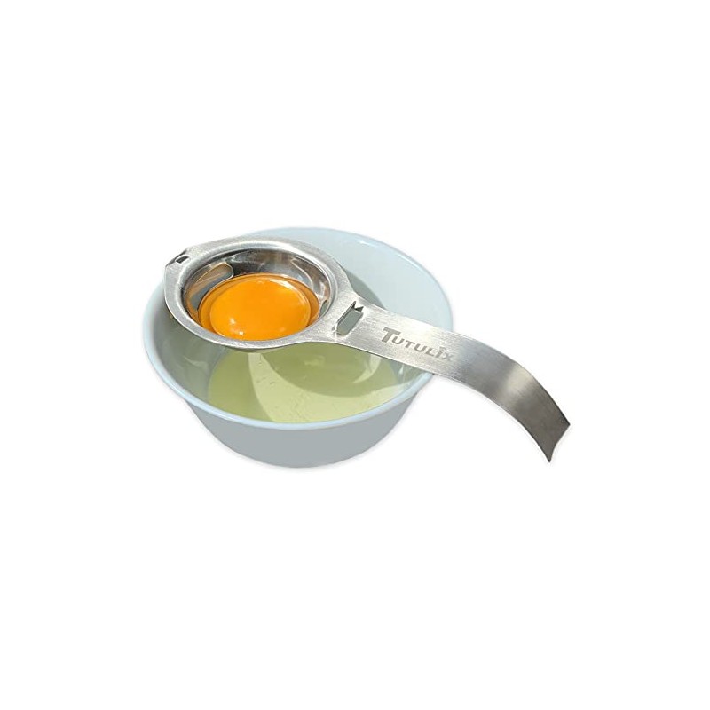 Separador de yema de huevo en acero inoxidable con mango