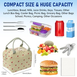 Runmeihe Lunch Bags for Adults, Reusable Women's Insulated Cooler Lunchbag, Small Waterproof Cooler Lunch Box Tote Bag for Work Travel Picnic School