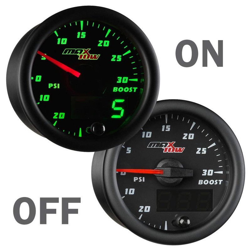 MaxTow Double Vision 30 PSI Turbo Boost / Vacuum Gauge