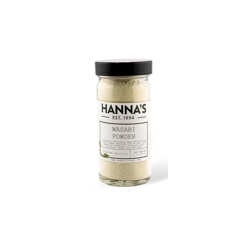 Wasabi, Powder, Hanna's Gourmet, Premium Quality, 4 fl oz Glass
