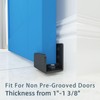 JUBEST Matte Black Floor Guide Wall Mount Sliding Barn Door