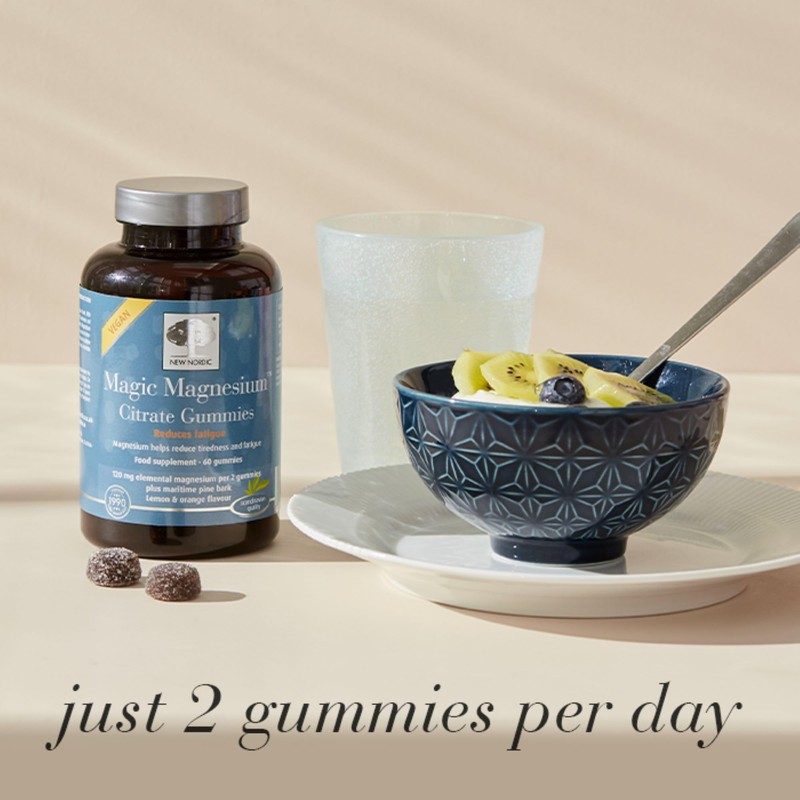 New Nordic Magic Magnesium Citrate Gummies, 1 Month Supply, Magnesium