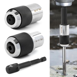 Tap Socket Set, 2pcs Tap Sockets With 1pc 3/8" Socket Adapter, Adjustable Taps Extractor Tool, Durable Threading-Tap Extractors for Taps Reamers Screw Extractors(COLOR:Black)