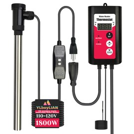 YLboyLIAN 1800W Immersion Electric Submersible Water Heater with Thermostat & GFCI – Portable Heater for Hot Tub, Swimming Pool, Above-Ground Pool, Inflatable Pool, Baptistry, baptismal pool & spa tub