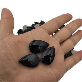 105 Pieces 28mm x 18mm Ceramic Raindrop Mosaic Tiles, 500g Mosaic Tile Pieces for Handmade Mosaic Making, Art Projects, Home and Outdoor Decoration (Black)