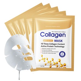 5PCS Mascarilla Antiarrugas de Colágeno,Collagen Mask, Reduce Los Poros, Moisturizing, Improve Skin Drynes,Roughness,Make Skin Delicate (Colágeno-1)