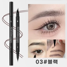Indelible eyebrow pencil, eyebrow tattoo pen, eyebrow pencil, waterproof 2-part fork-type eyebrow tattoo pencil, eyeliner, eye pencil, forehead line correction pen, hairline pencil, 1 piece, black / 지워지지않는 눈썹 펜슬 눈썹 타투펜 아이브로우 펜슬 방수 2부 포크형 눈섭 타투 펜슬 아이라이너 아이펜슬 이마라인 교정펜 헤어라인 펜슬, 1개, 블랙
