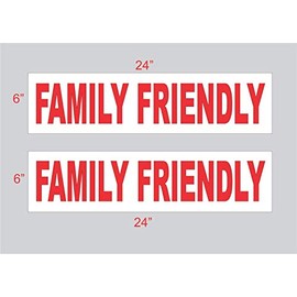 2-6x24 Family Friendly Real Estate Rider Sign Red Double Sided