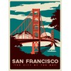 Shawprint San Francisco, Retro Metal Fridge Magnet, 100mm x 75mm,