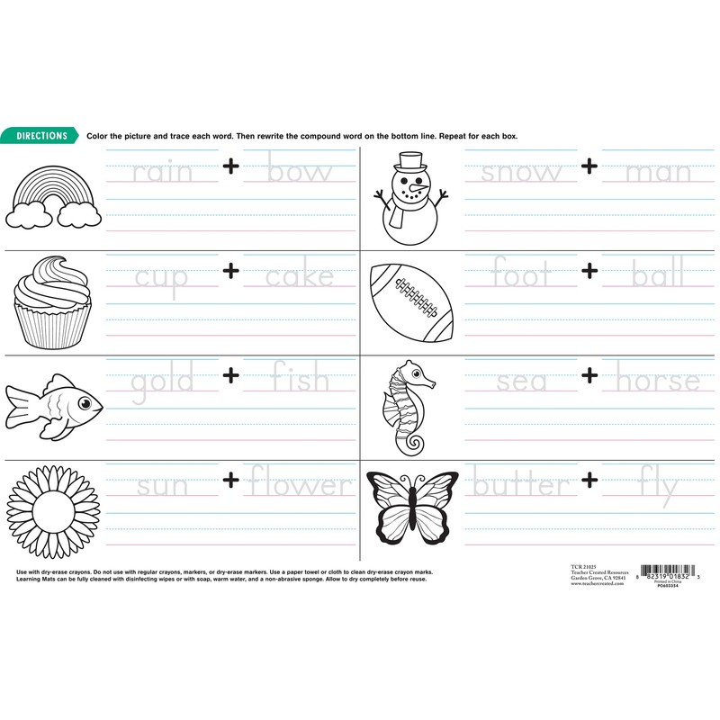 Teacher Created Resources Compound Words Learning Mat