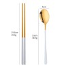 Reusable Korean Chopstick and Spoon Set, Long Handle Stainless Steel