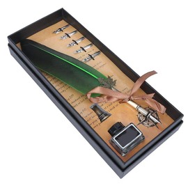 Nib Set, Nib Calligraphy Nib Dip Pen with 5 Replacement Nibs in Gift Box (Green)