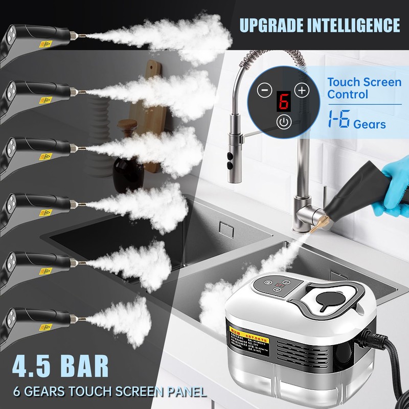Powerful 2500W Handheld Steam Cleaner,15s Fast Heat-Up & High-Pressure Steam,