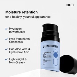 Cureskin Hydration Gel With Hyaluronic Acid, Aquaxyl, Aloe Moisturises And Nourishes For All Skin Types Of Men & Women, 17 G Pack Of 2