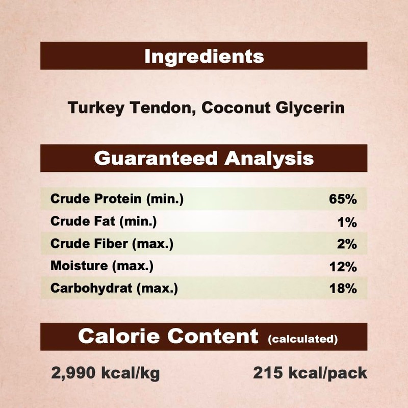 A Freschi srl Turkey Tendons for Dogs, USA-Sourced, Healthy Dog