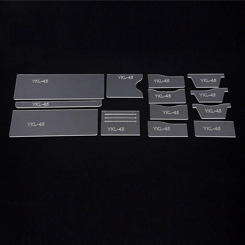 SMTHOME 13X Clear Acrylic Wallet Pattern Stencil Template Drawings Set