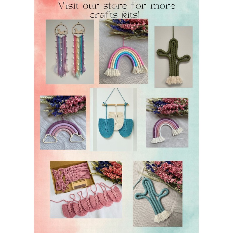 Enia Store Macrame Cactus Wall Hanging Crafts Kit (Sage)