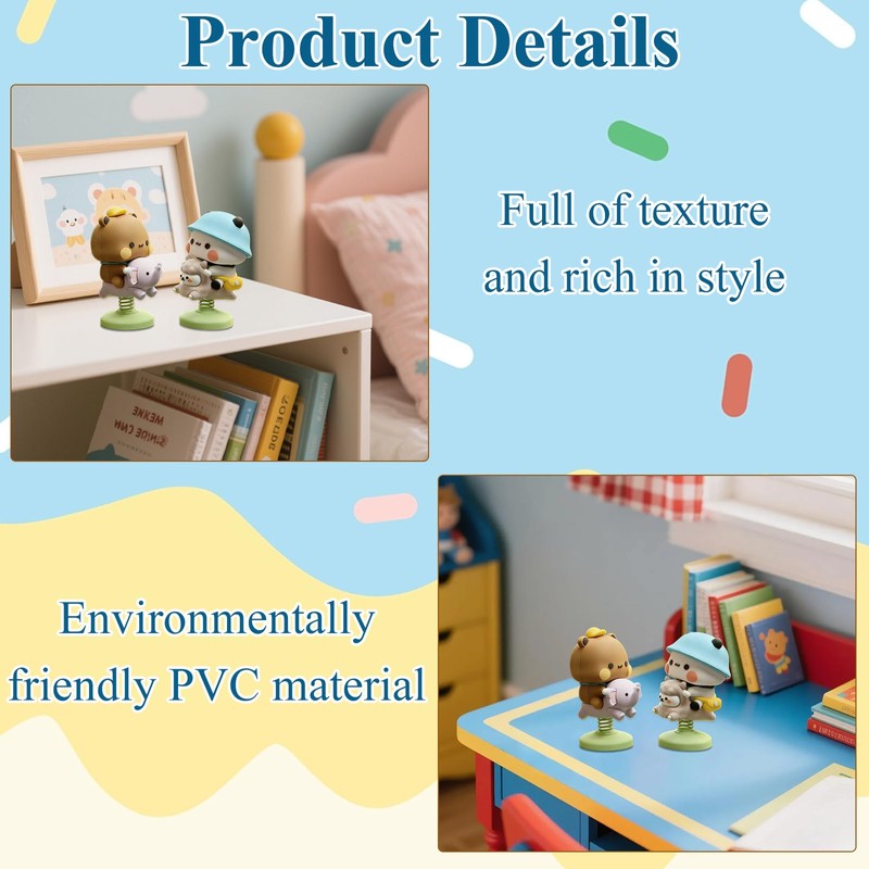 Onperpoe 2 pcs Bubu Dudu Bobble Head, Cute Figure Ornament
