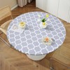 Yeqqzq Round Fitted Vinyl Tablecloth with Elastic Edged, Flannel Backing,